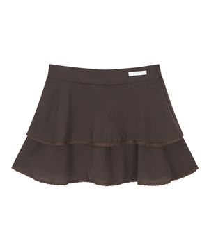 PLIE CHIFFON SKIRT BROWN