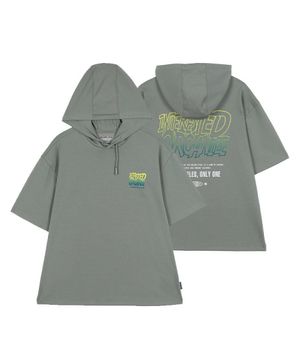 주니어 네온 백프린팅 반팔 후드티셔츠