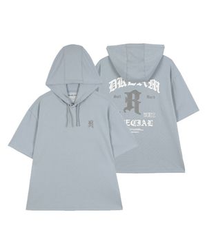 주니어 스트릿 레터링 반팔 후드티셔츠