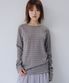 STRIPE PLEATED LONG SLEEVE, CHARCOAL