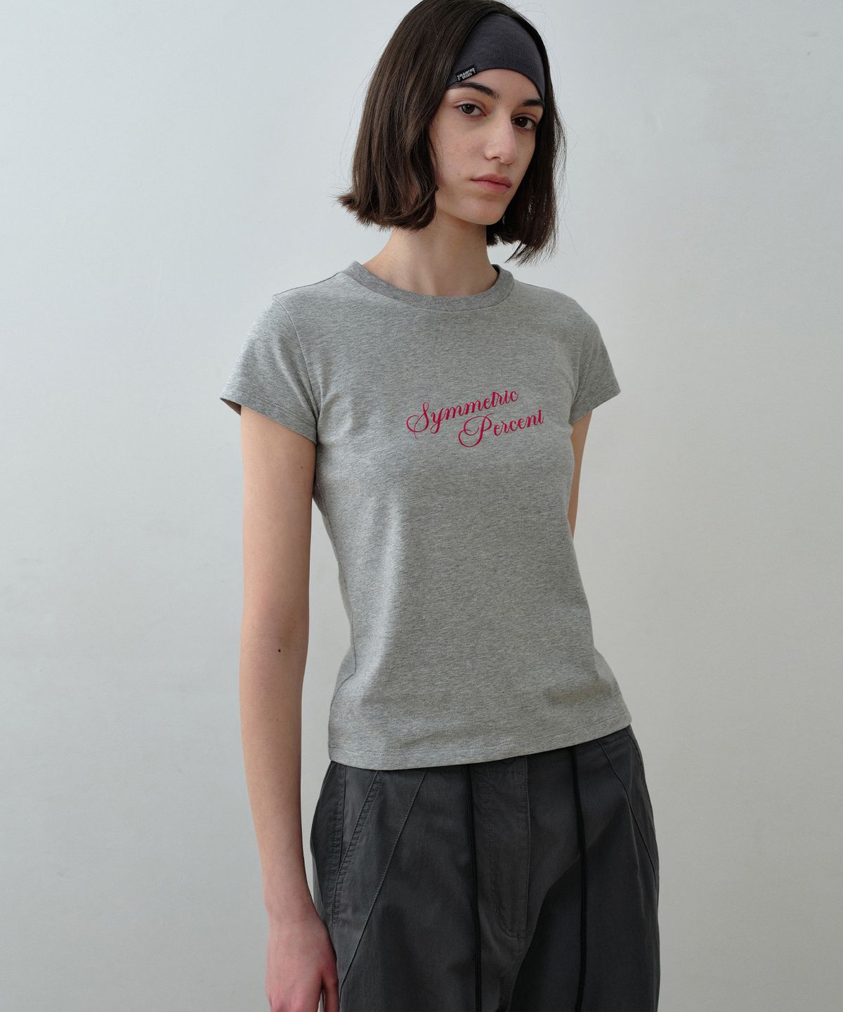 시메트릭 퍼센트(SYMMETRICPERCENT) Logo Lettering TS / Melange Grey