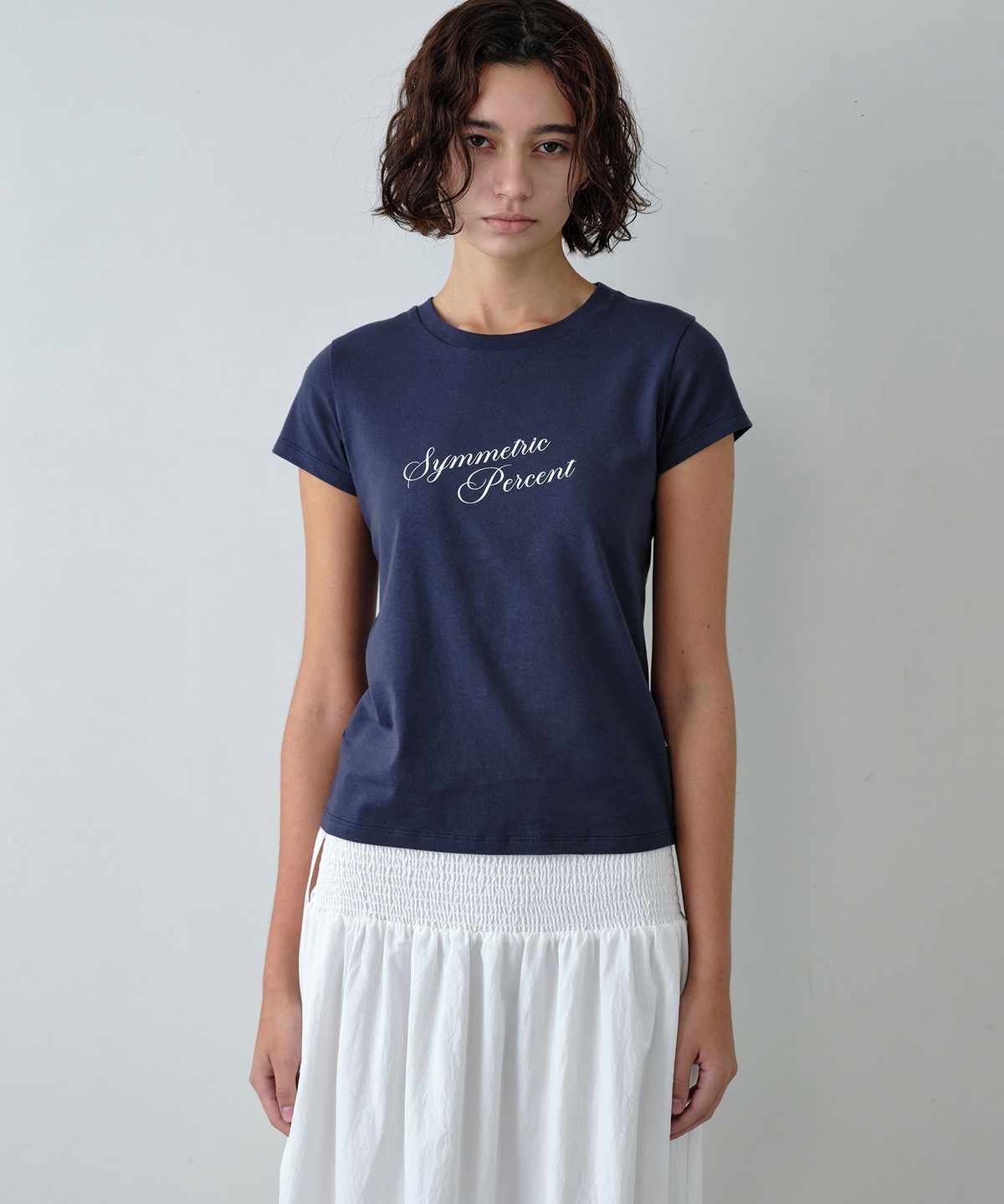 시메트릭 퍼센트(SYMMETRICPERCENT) Logo Lettering TS / Navy