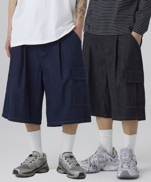 원턱 워시드 와이드 코튼 쇼츠 2 COLOR