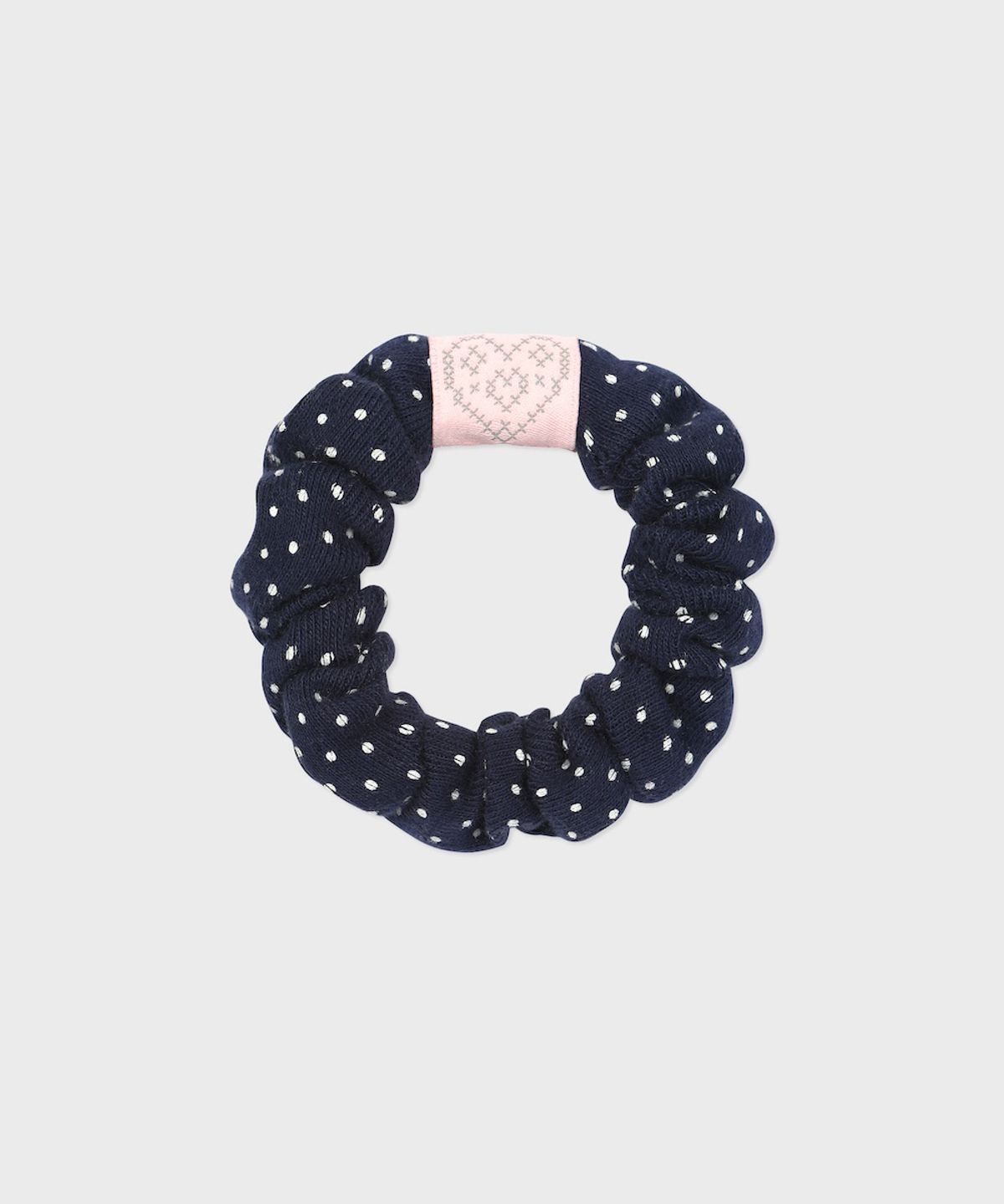 삭스어필(SOCKS APPEAL) pointelle dot mini hair scrunchie navy