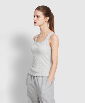 여 코튼 포인텔 탱크 브라캐미솔_멜란지 그레이