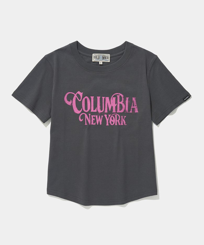 UNI WOMEN CURVED SLIM-FIT S/S T-SHIRTS_CHARCOAL