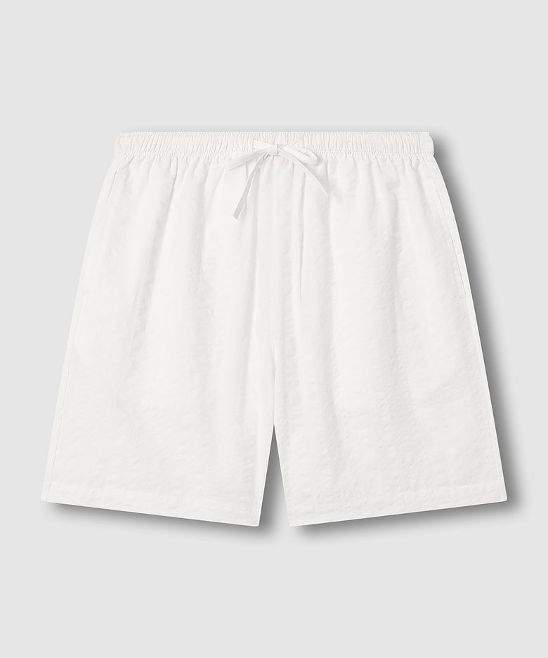 여 소프트 시어서커 4부 파자마 팬츠_화이트