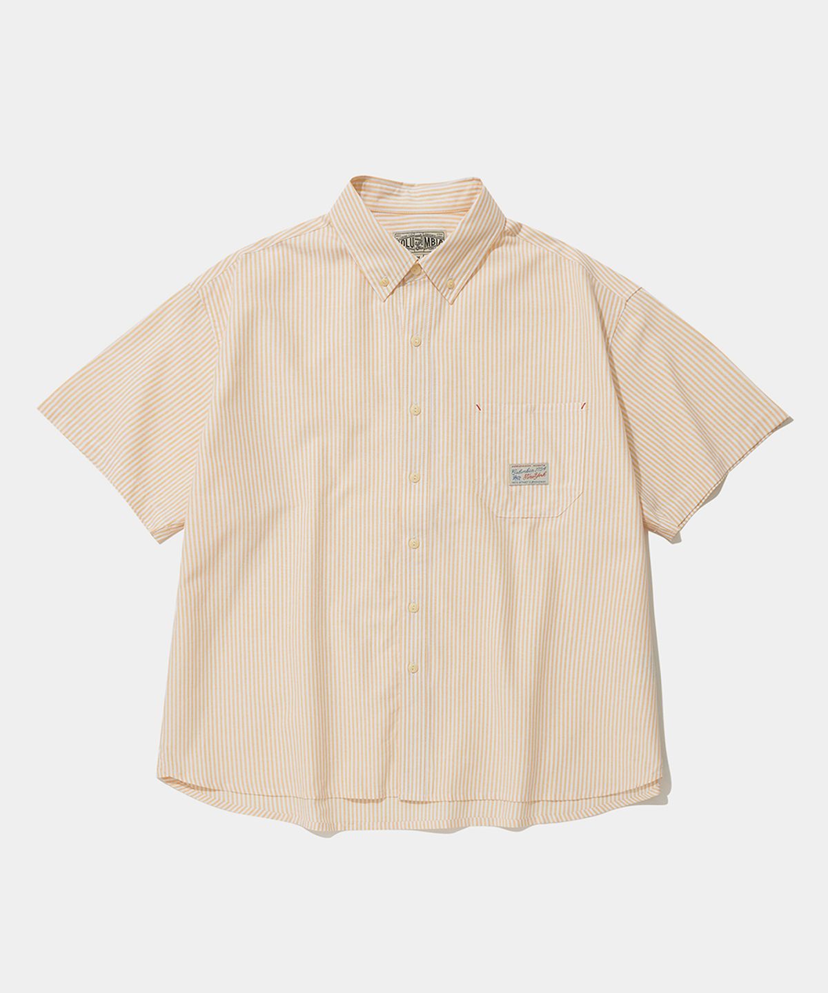 컬럼비아 유니버시티(COLUMBIA UNIVERSITY) SL-LABEL ONE POCKET OXFORD S/S SHIRTS_YELLOW STREETS