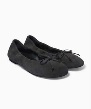 BUN BALLERINA FLATS BLACK SUEDE