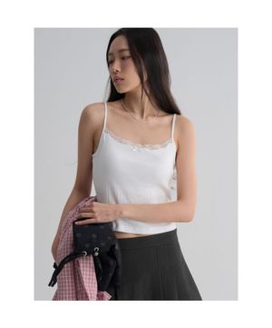 캡내장 솔리드 포인텔 슬리브리스  화이트