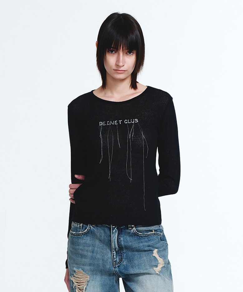 SHEER LONG SLEEVE IN BLACK