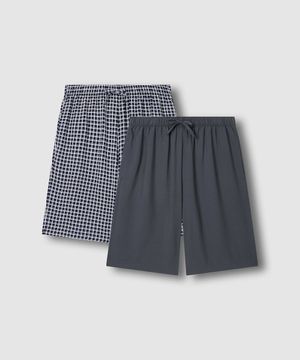 남 레이온 5부 파자마 팬츠 2매_다크 네이비