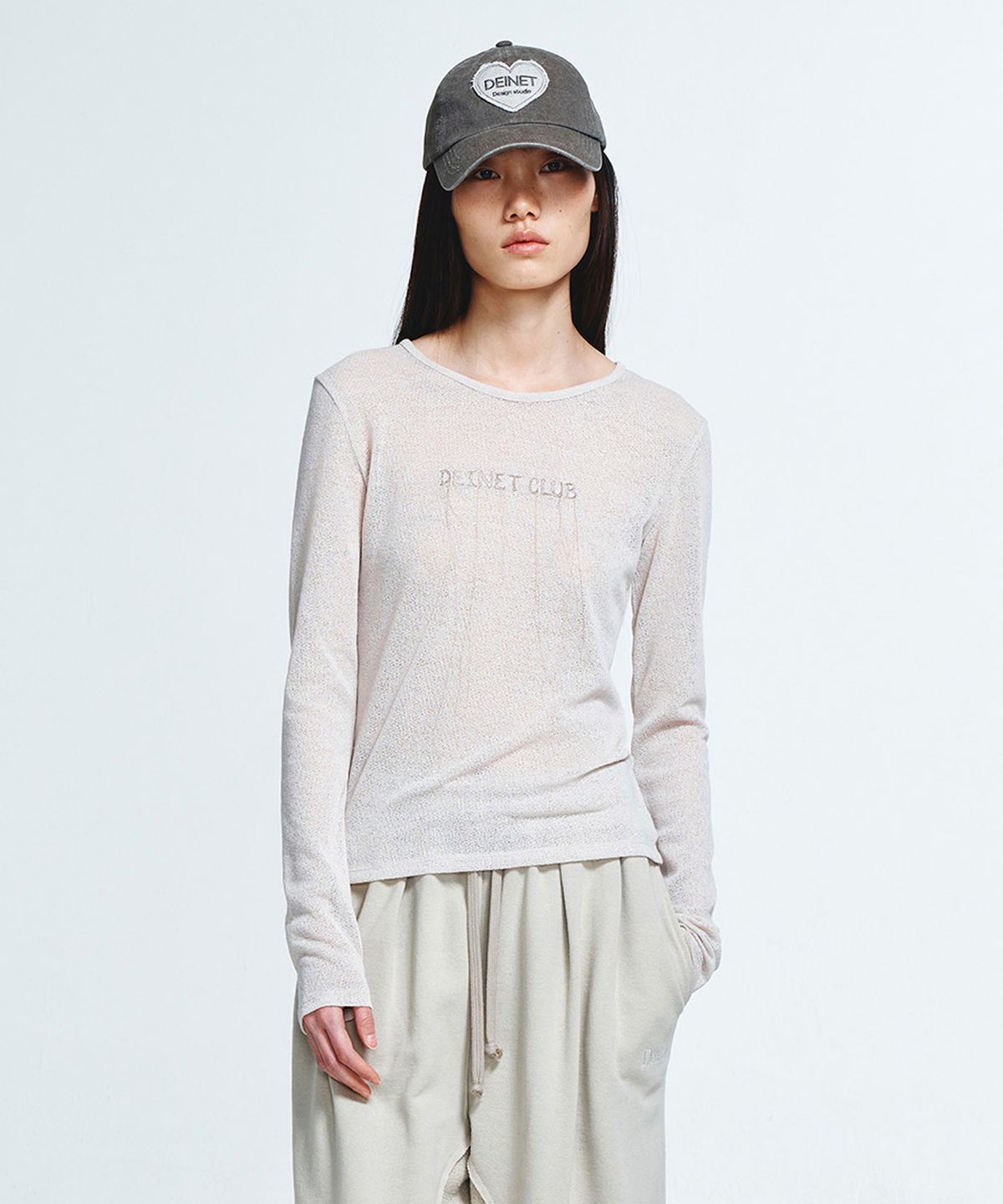 다이닛(DEINET) SHEER LONG SLEEVE IN BEIGE