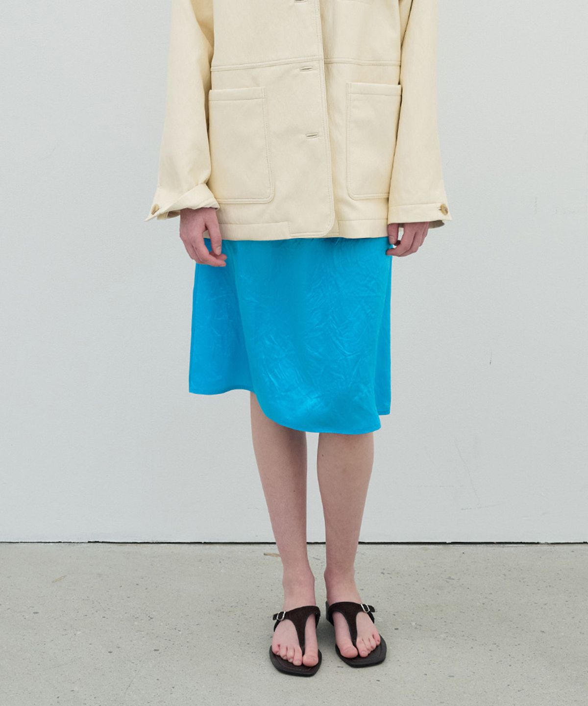 정감 스튜디오(JEONGGAM STUDIOS) Gloss Banding Skirt_3 color