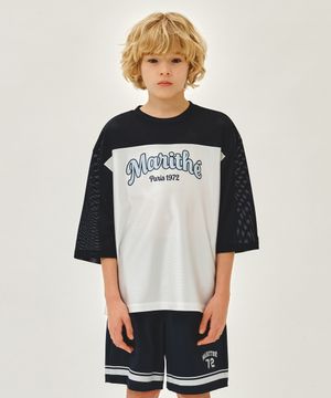 KIDS MESH OVERSIZED TEE navy