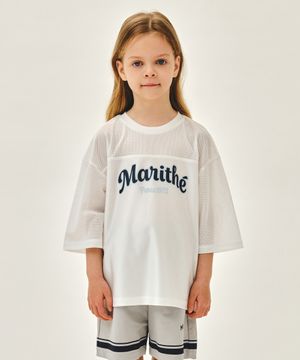 KIDS MESH OVERSIZED TEE white