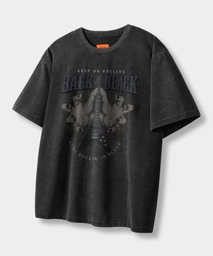 VLAD 빈티지 블랙 세미 크롭 티셔츠_피그먼트 차콜