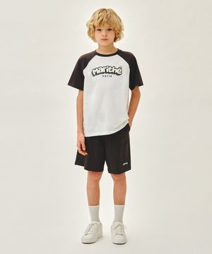KIDS RAGLAN TEE+SHORTS SET-UP charcoal