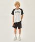 KIDS RAGLAN TEE+SHORTS SET-UP charcoal
