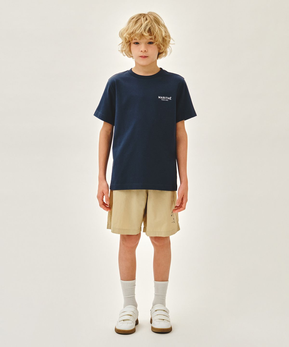 마리떼 키즈(MARITHÉ KIDS) KIDS BOAT TEE + WOVEN PANTS SET-UP navy