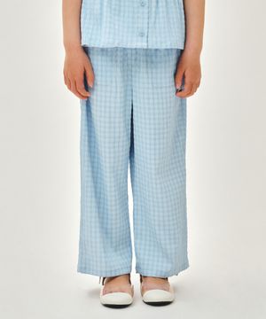KIDS W CHECK CAPRI PANTS blue