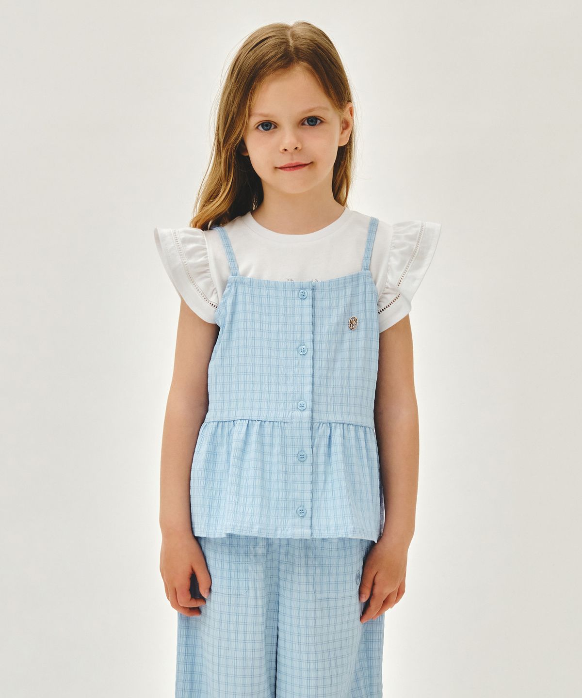 마리떼 키즈(MARITHÉ KIDS) KIDS W CHECK SLEEVELESS BLOUSE blue