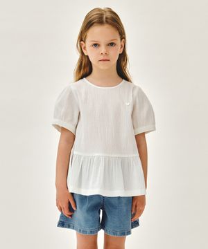 KIDS W PEPLUM BLOUSE white