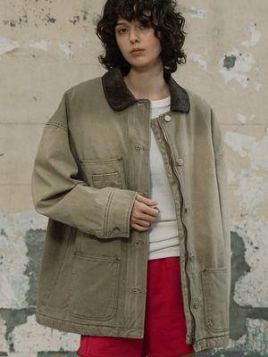 레더 카라 빈티지 워크 자켓