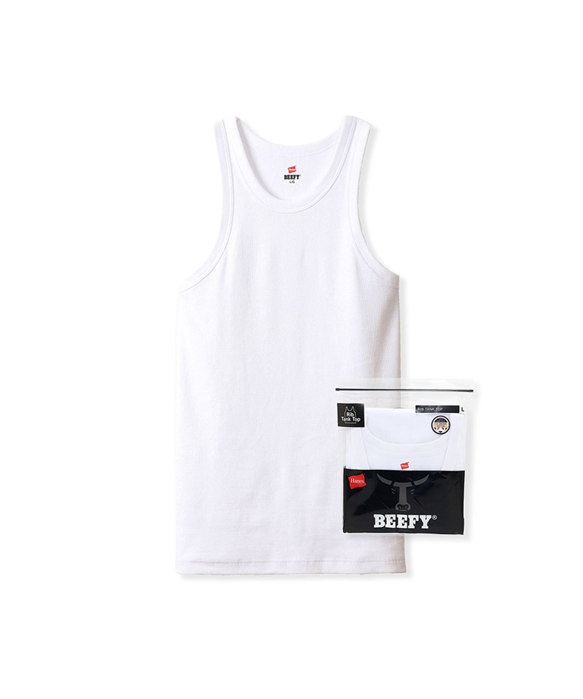 헤인즈(HANES) 비피 립 탱크탑 화이트
