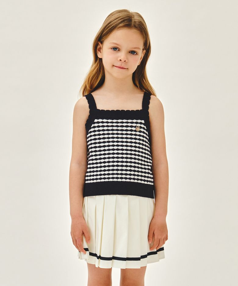 KIDS W STRIPE KNIT BUSTIER navy