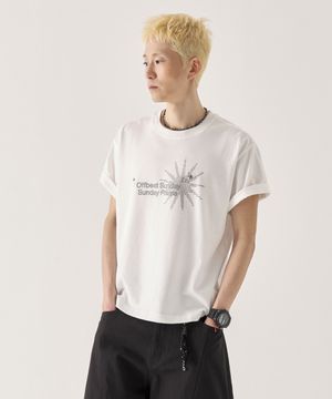 [크롭] 오프비트 선데이 크롭 반팔 티셔츠_화이트