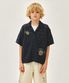 KIDS HALF-SLEEVED KNIT CARDIGAN navy