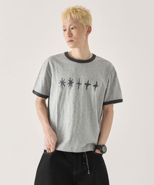 [크롭] 플래시무브 링거 크롭 반팔 티셔츠_멜란지 그레이