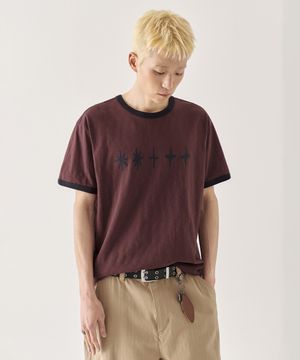 [크롭] 플래시무브 링거 크롭 반팔 티셔츠_버건디