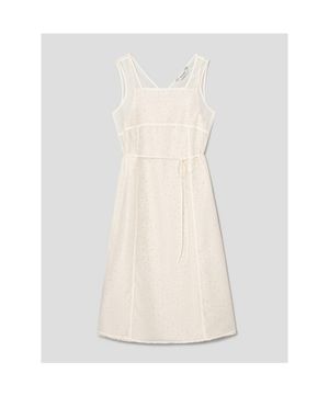 패턴 레이어드 롱원피스  아이보리