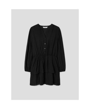 긴팔 미니 원피스  블랙