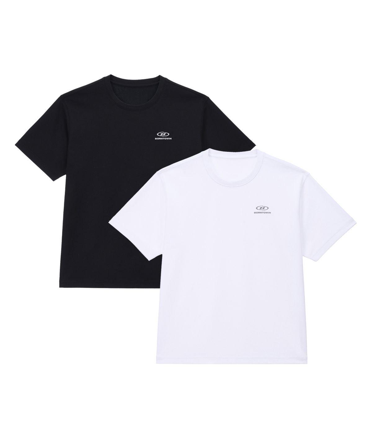 본투윈(BORN TO WIN) [2 PACK] ESSENTIAL PACK REGULAR FIT T-SHIRTS [BLACK WHITE]