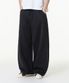 무지 사이드턱 와이드 트레이닝팬츠 블랙
