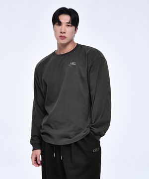 SILVER B LOGO OVER FIT LONG SLEEVE [CHARCOAL]