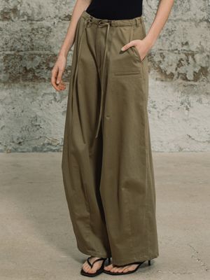 핀턱 와이드 배럴 팬츠 (2color)