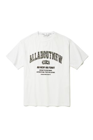 패턴 믹스 레터링 반팔 티셔츠 화이트 ANA2TM33AWH