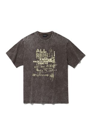 망점 솔트 워싱 반팔 티셔츠 브라운 ANA2TM06ABR