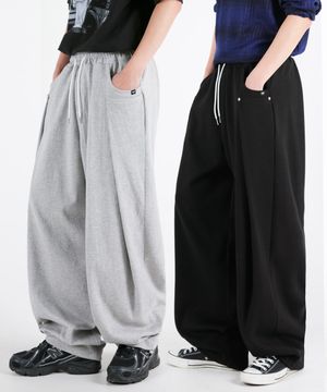 사이드리벳 벌룬와이드 스트링팬츠 3COLOR