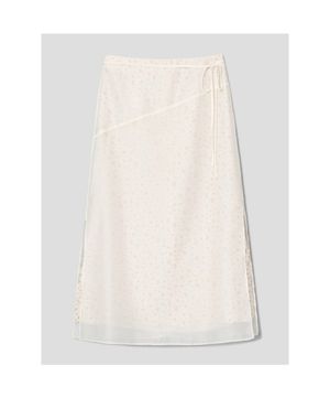 시어 프린트 스커트  아이보리