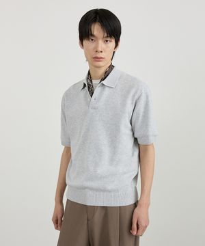 워셔블 린넨 카라 니트 GR