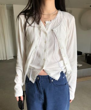 LACE BUTTON CARDIGAN (IVORY)