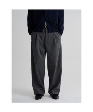 [4WAY STRETCH] 와이드 테이퍼드핏 슬랙스  그레이