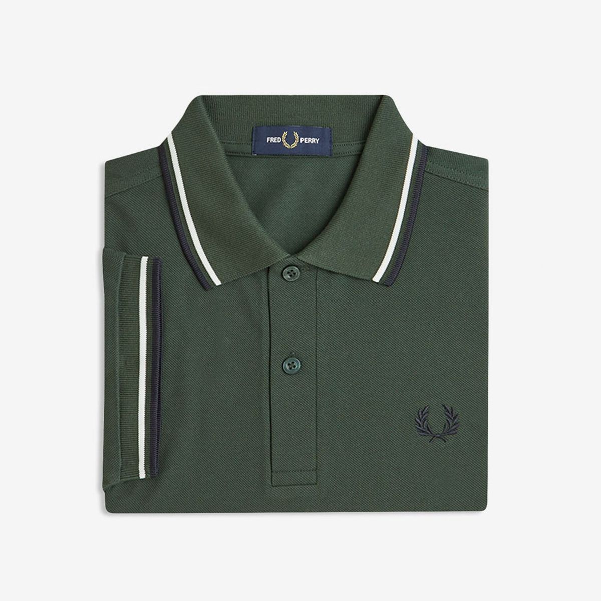프레드페리(FRED PERRY) [M3600] 트윈 팁 프레드페리 셔츠 - 코트그린/스노우화이트/네이비 AFPM2533600-53A