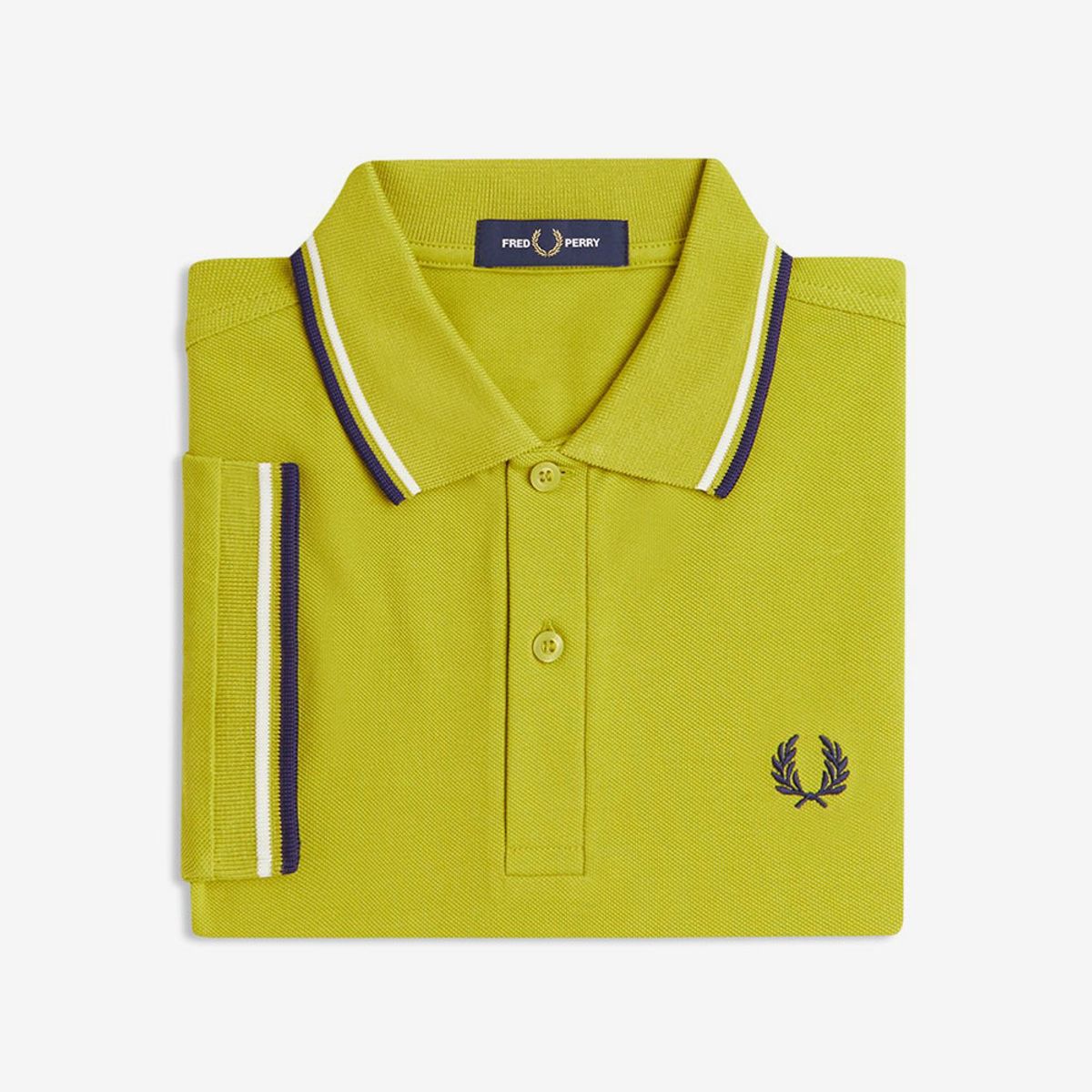 프레드페리(FRED PERRY) [M3600] 트윈 팁 프레드페리 셔츠 - 테니스볼옐로우/에크루/프렌치네이비 AFPM2533600-47A