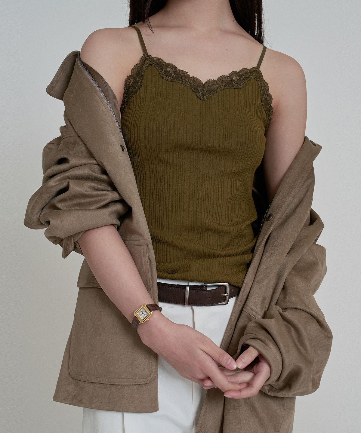 호와스(HOWUS) FORTE LACE CAMISOLE (OLIVE)